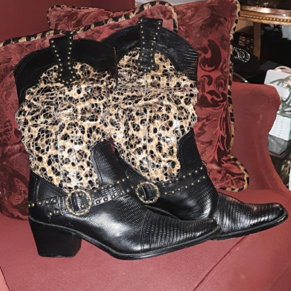 Cheetah print boots